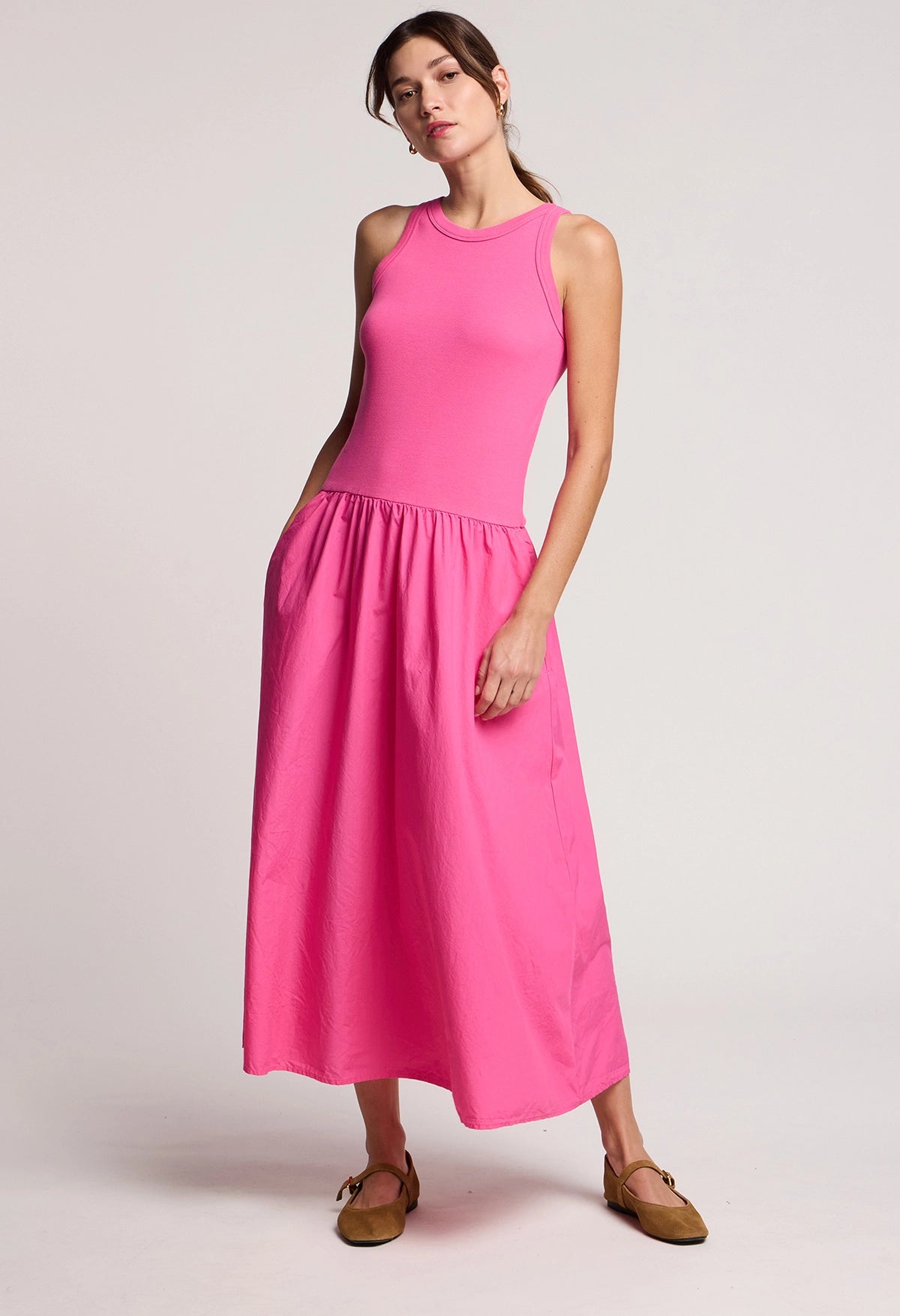 Romilly Rib & Poplin Dress