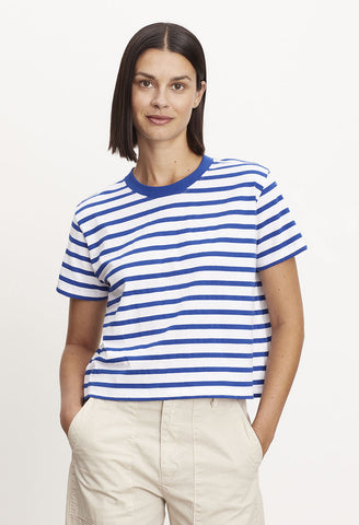 Rose Stripe Jersey Short Sleeve Top