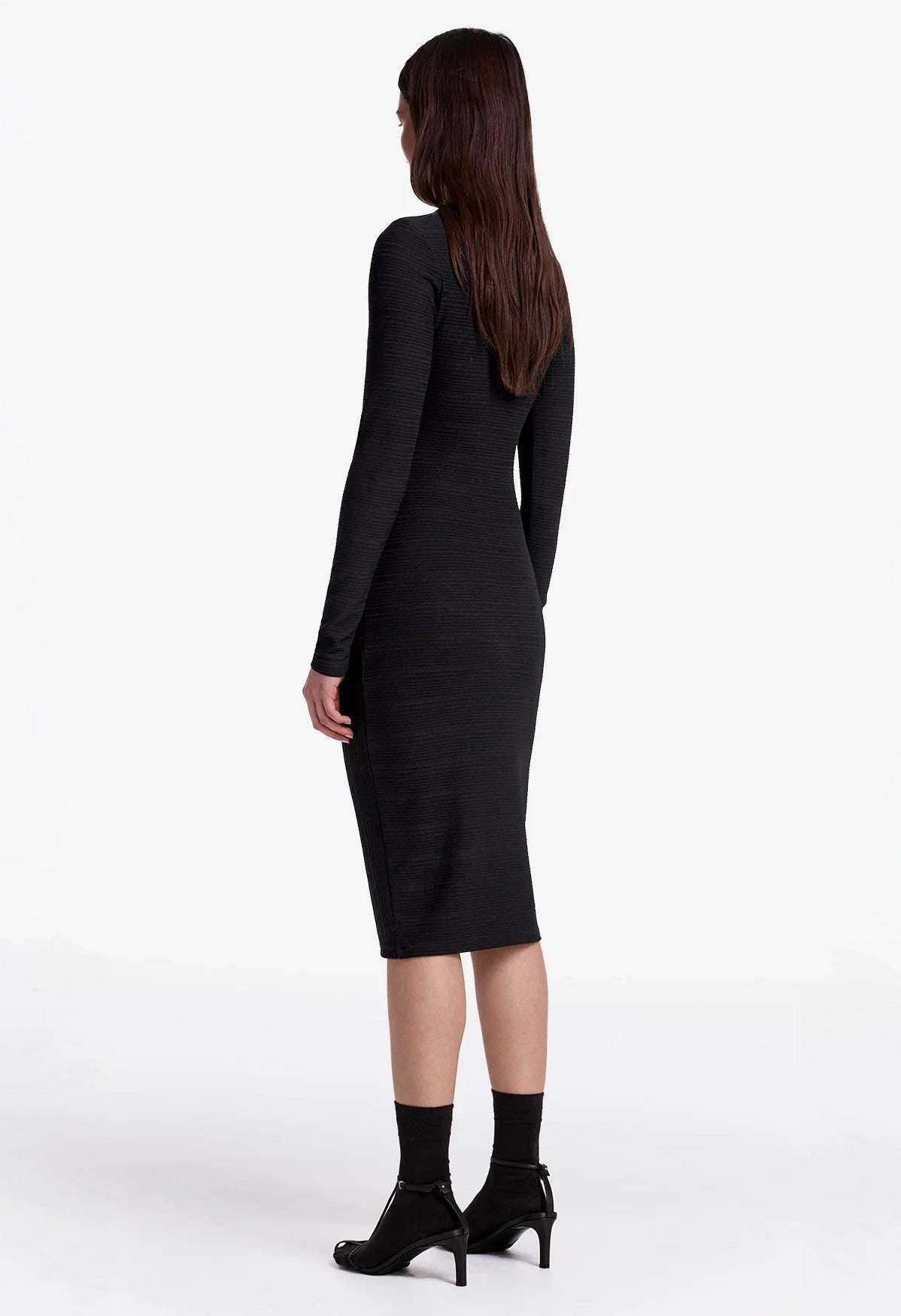 Ruched Knit Midi Dress