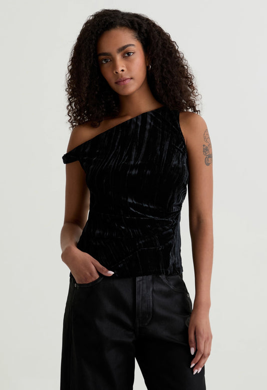 Rachel Velvet  Cold Shoulder Top