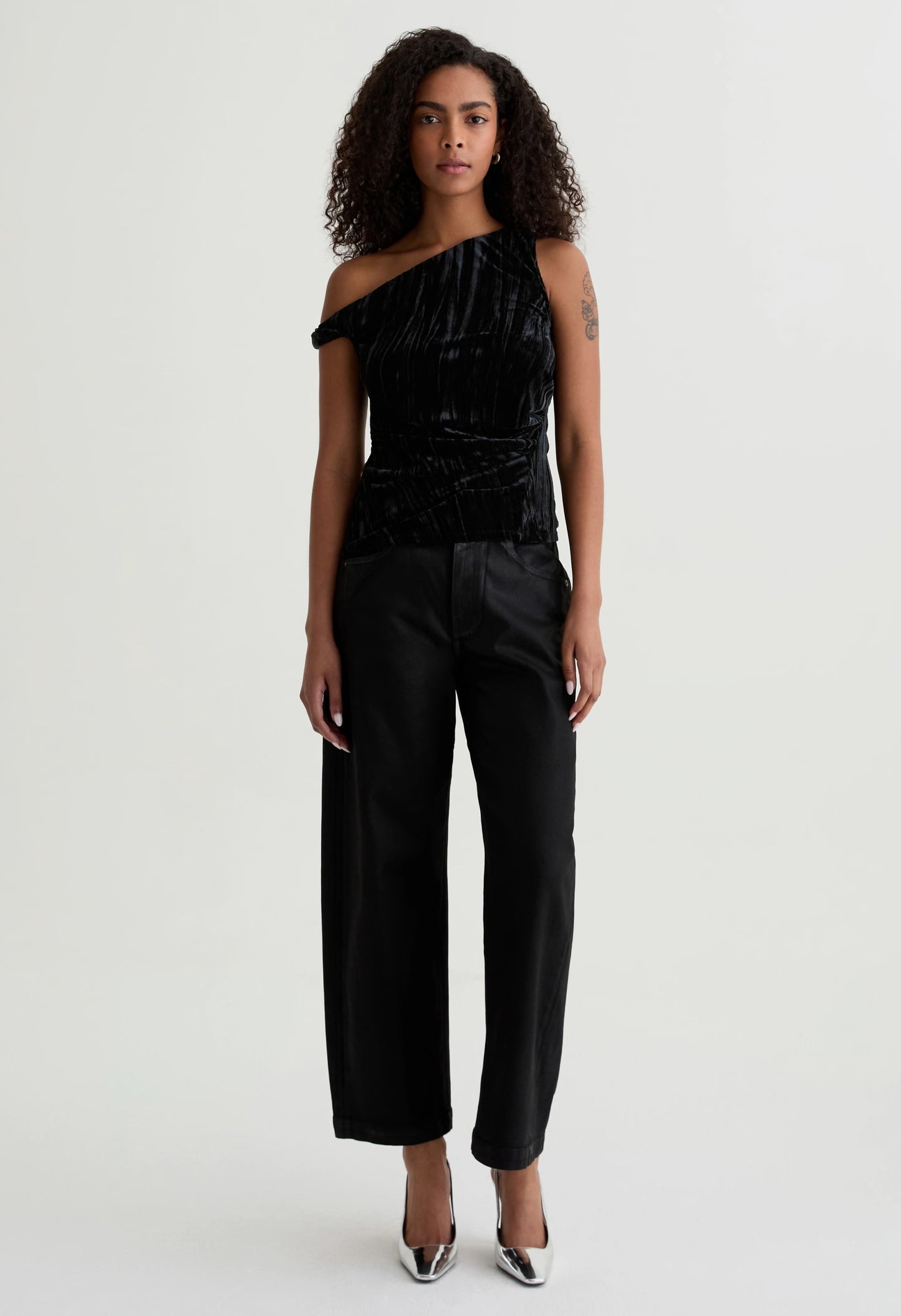 Rachel Velvet  Cold Shoulder Top