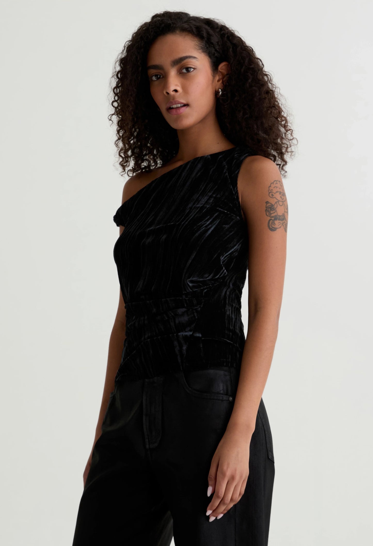 Rachel Velvet  Cold Shoulder Top