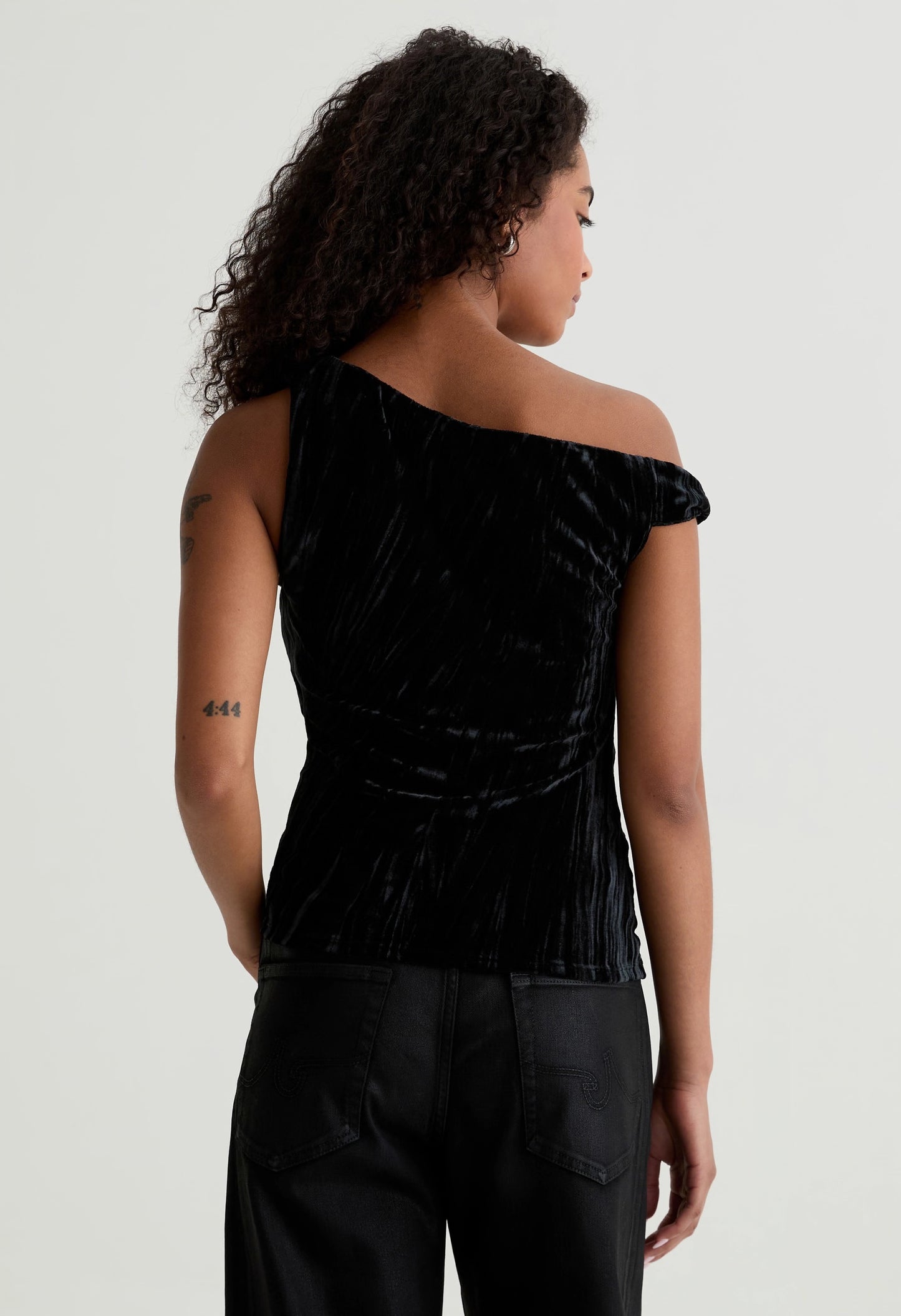 Rachel Velvet  Cold Shoulder Top