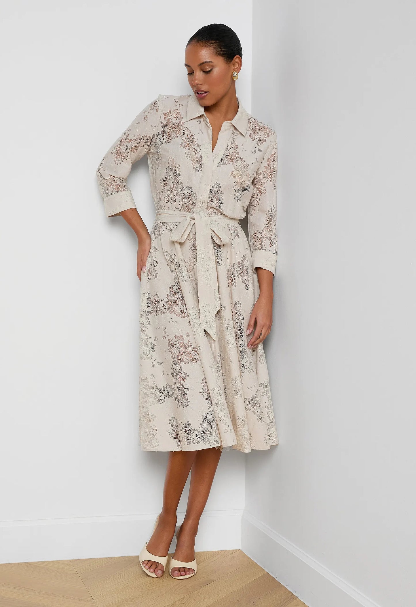 Ralphie 3/4 Sleeve Midi Dress