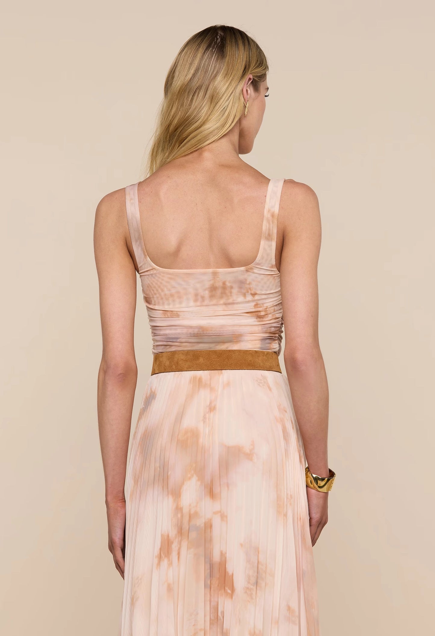 Rasha Shirred Mesh Tank