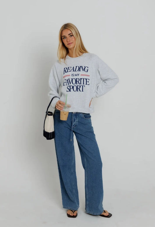 Reading Is My Favorite Sport Raglan Crew