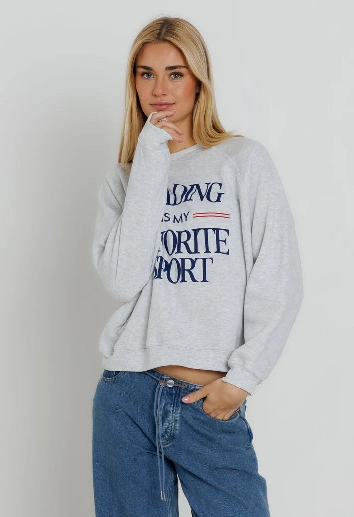 Reading Is My Favorite Sport Raglan Crew