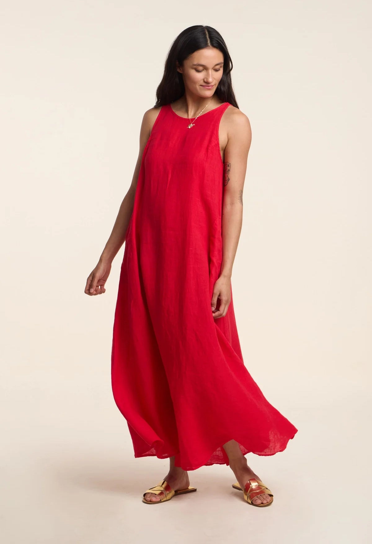 Reta Woven Linen Dress