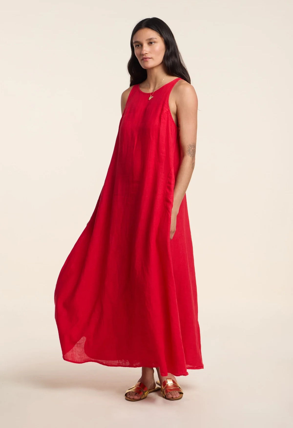 Reta Woven Linen Dress