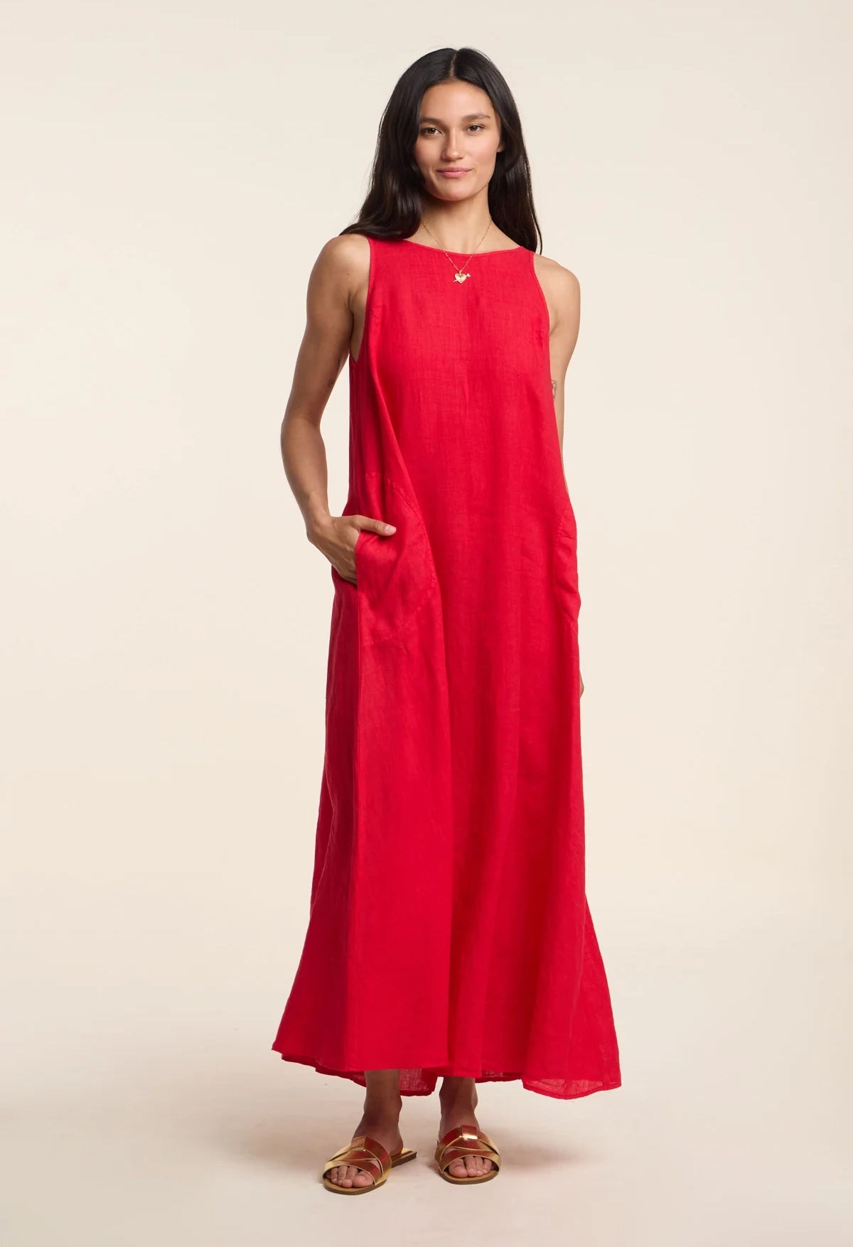 Reta Woven Linen Dress