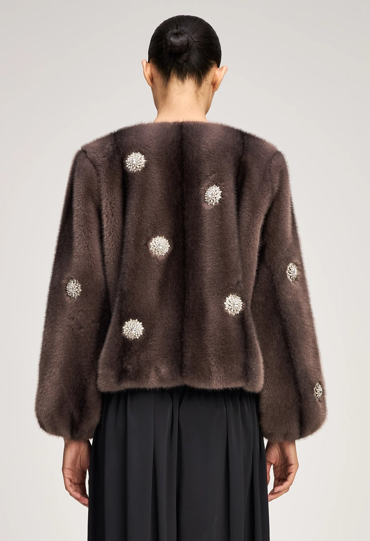 Rhinestone Dahlia Faux Mink Benson Coat