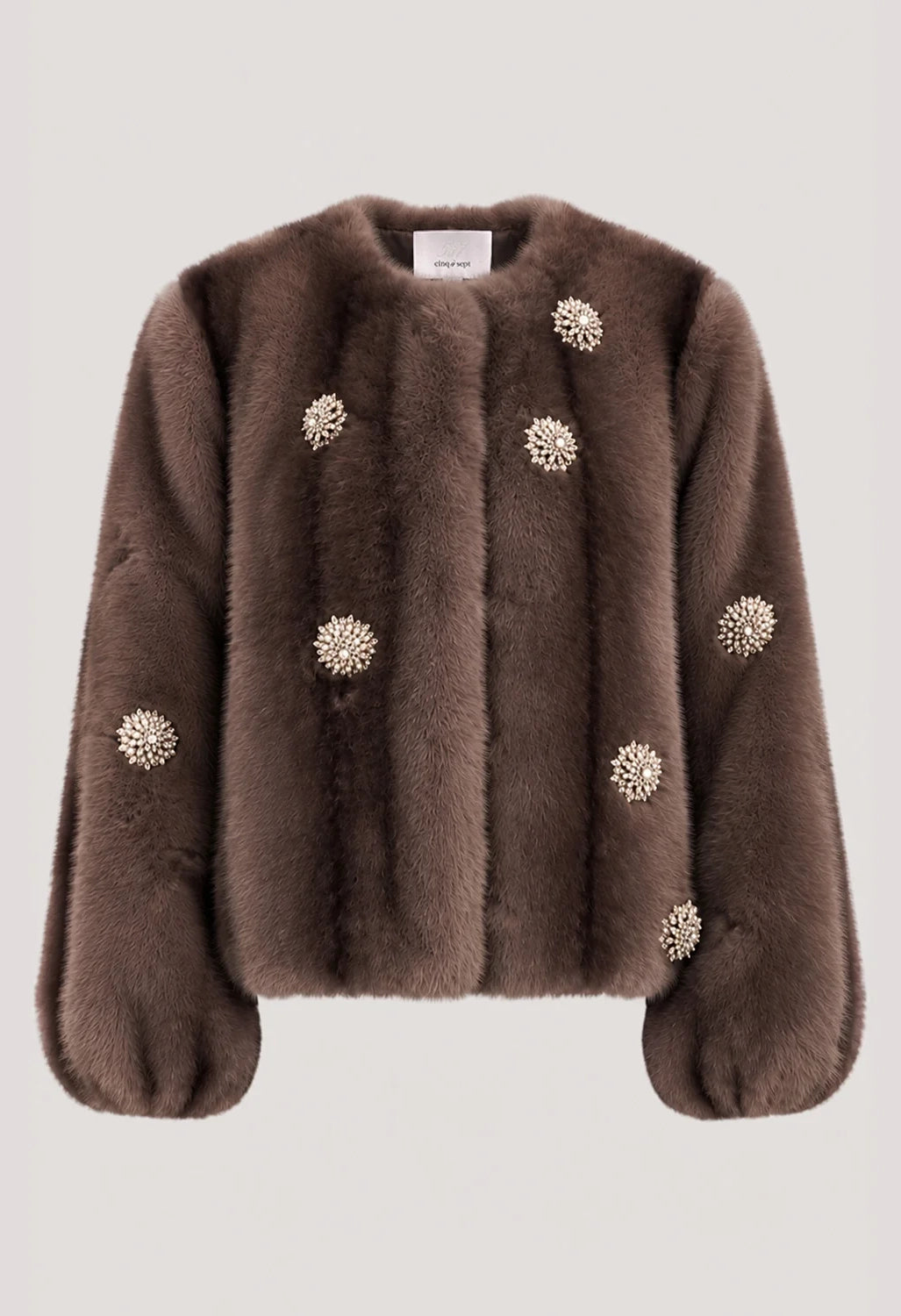 Rhinestone Dahlia Faux Mink Benson Coat