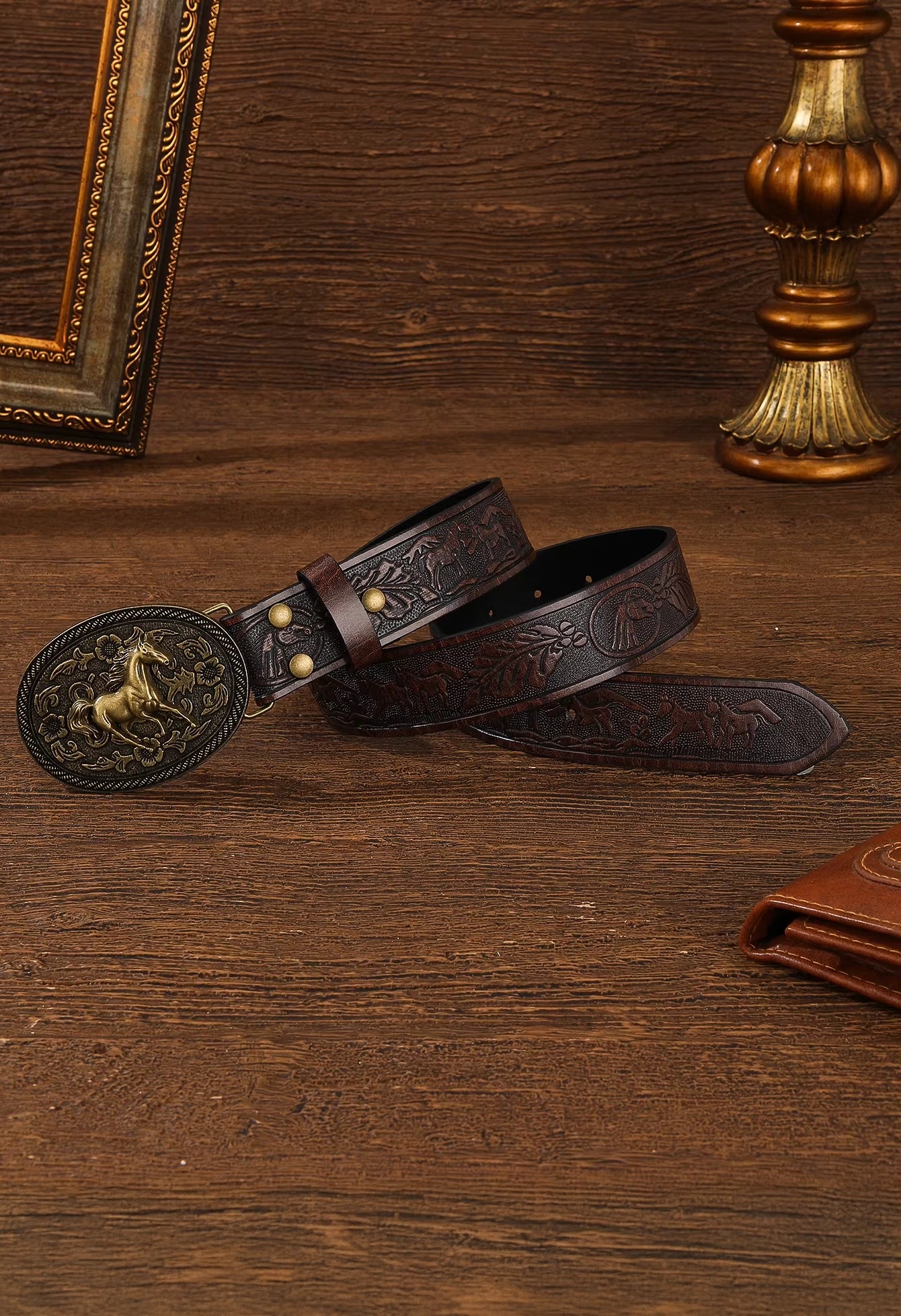 Horse Buckle Western Belt