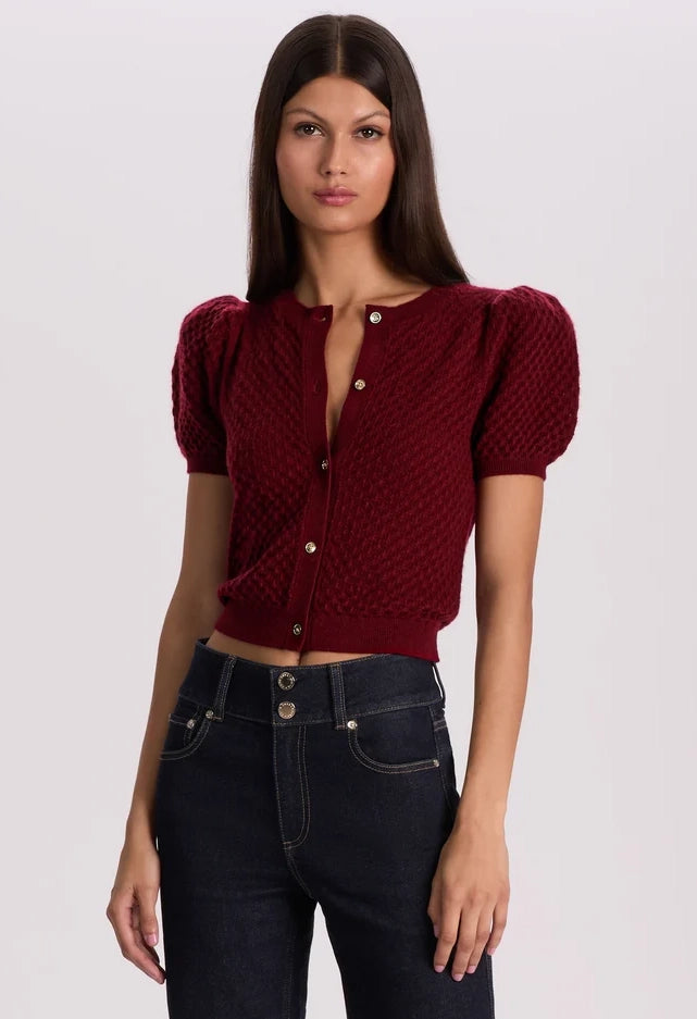 Sabine Puff Sleeve Crop Cardigan