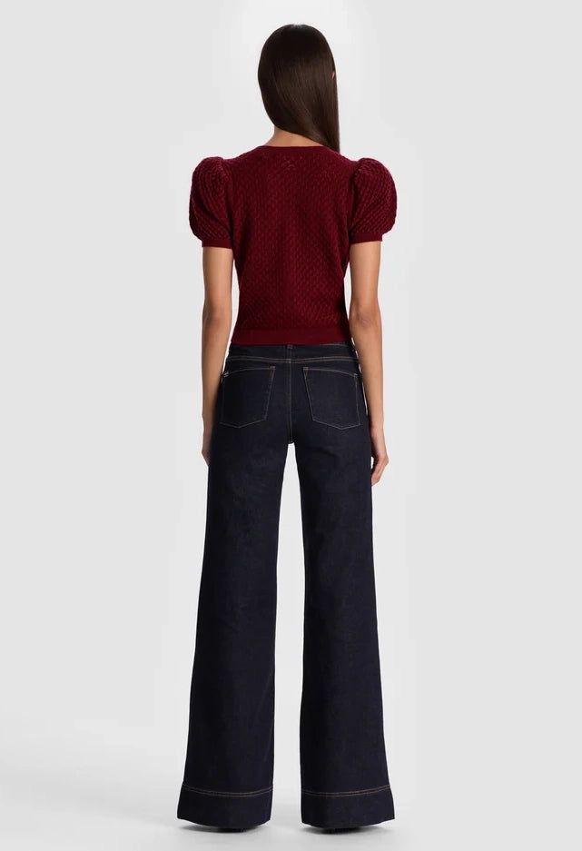 Sabine Puff Sleeve Crop Cardigan