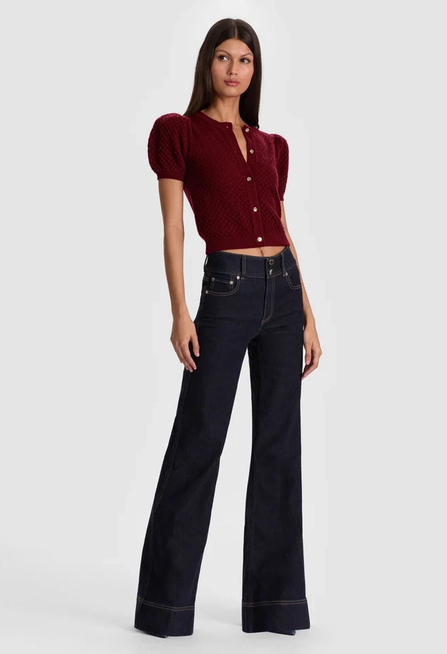 Sabine Puff Sleeve Crop Cardigan