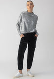 Sequin Funnel Neck Top