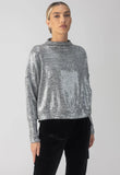 Sequin Funnel Neck Top