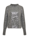 Sequin Funnel Neck Top