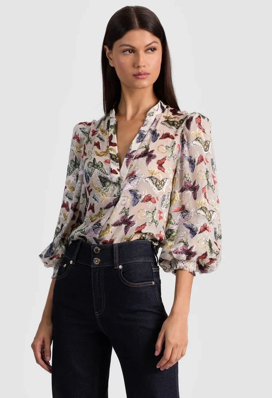 Sheila Blouson Sleeve Smocked Cuff