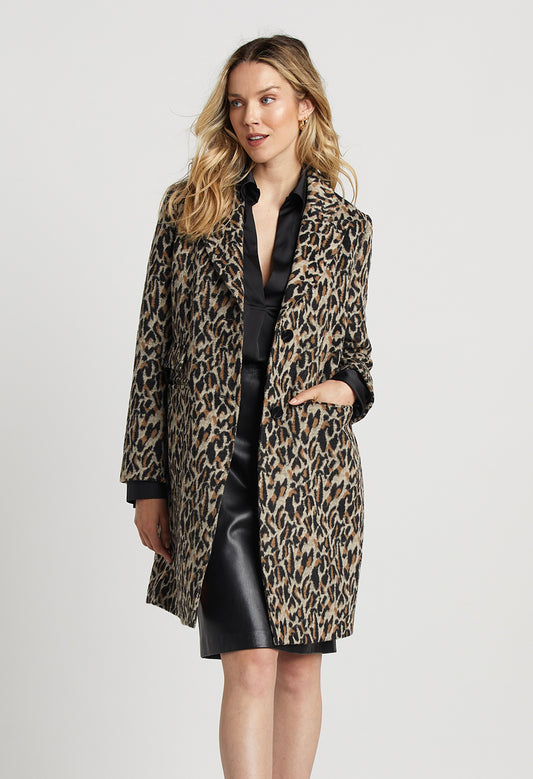 Sienna Mid Length Animal Pattern Coat