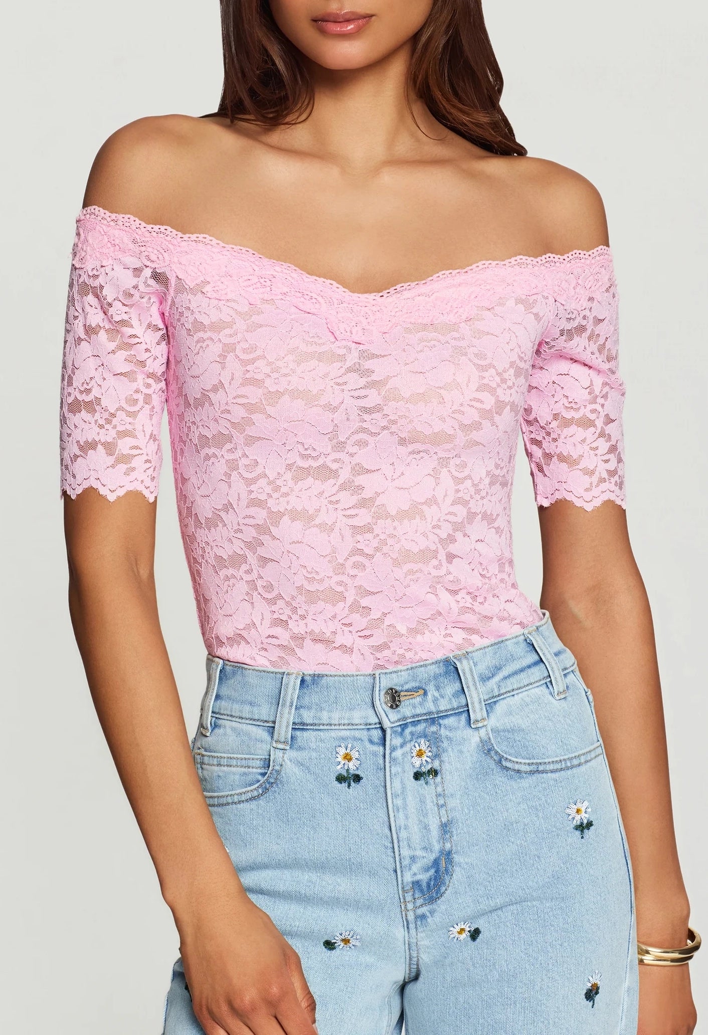 Kovi Lace Off Shoulder Top