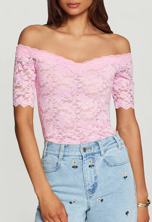 Kovi Lace Off Shoulder Top