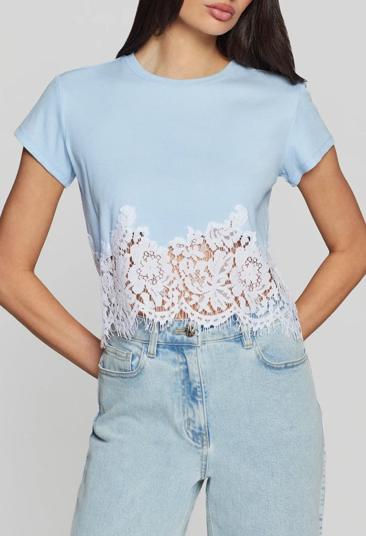 Paige Rib Lace Combo Top