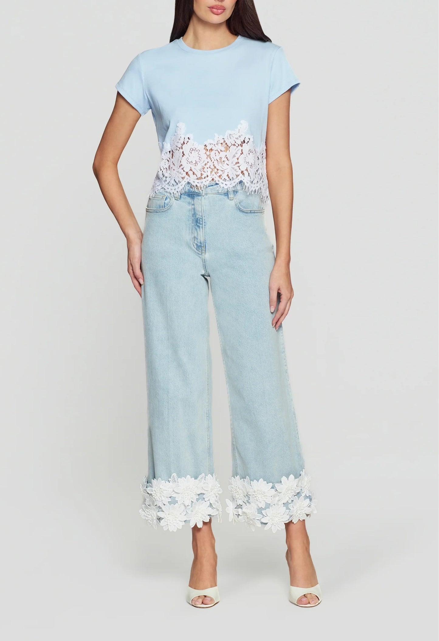 Paige Rib Lace Combo Top