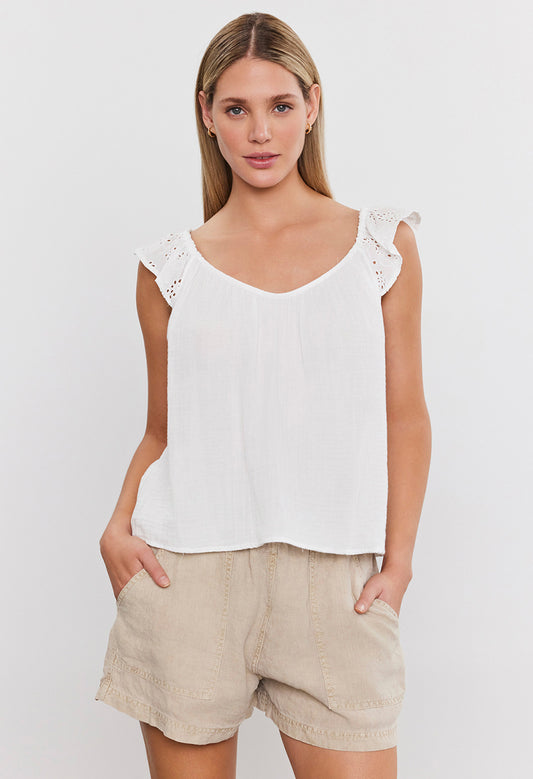 Stella Cotton Eyelet Mix Top