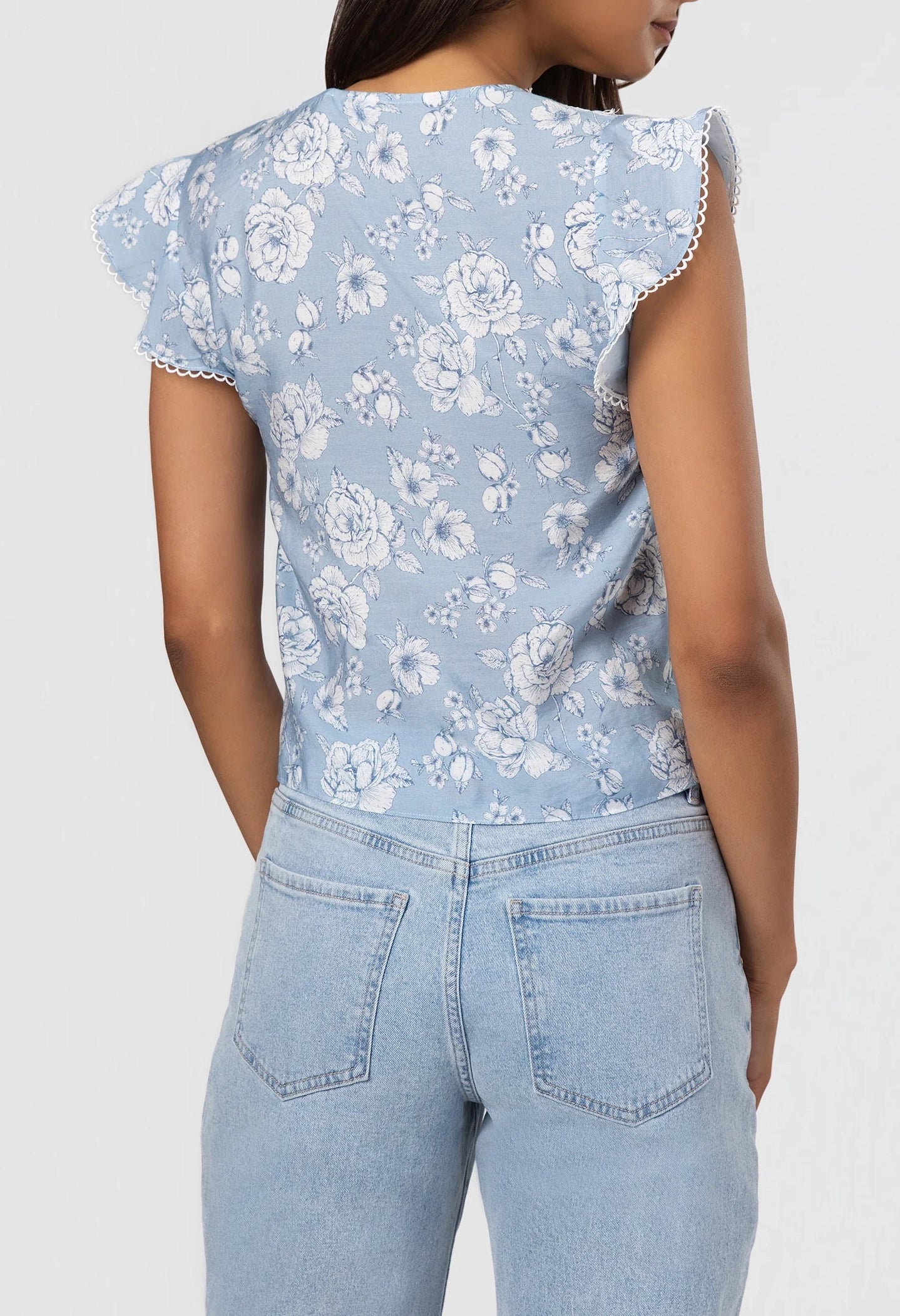 Arden Lace Combo Voile Blouse