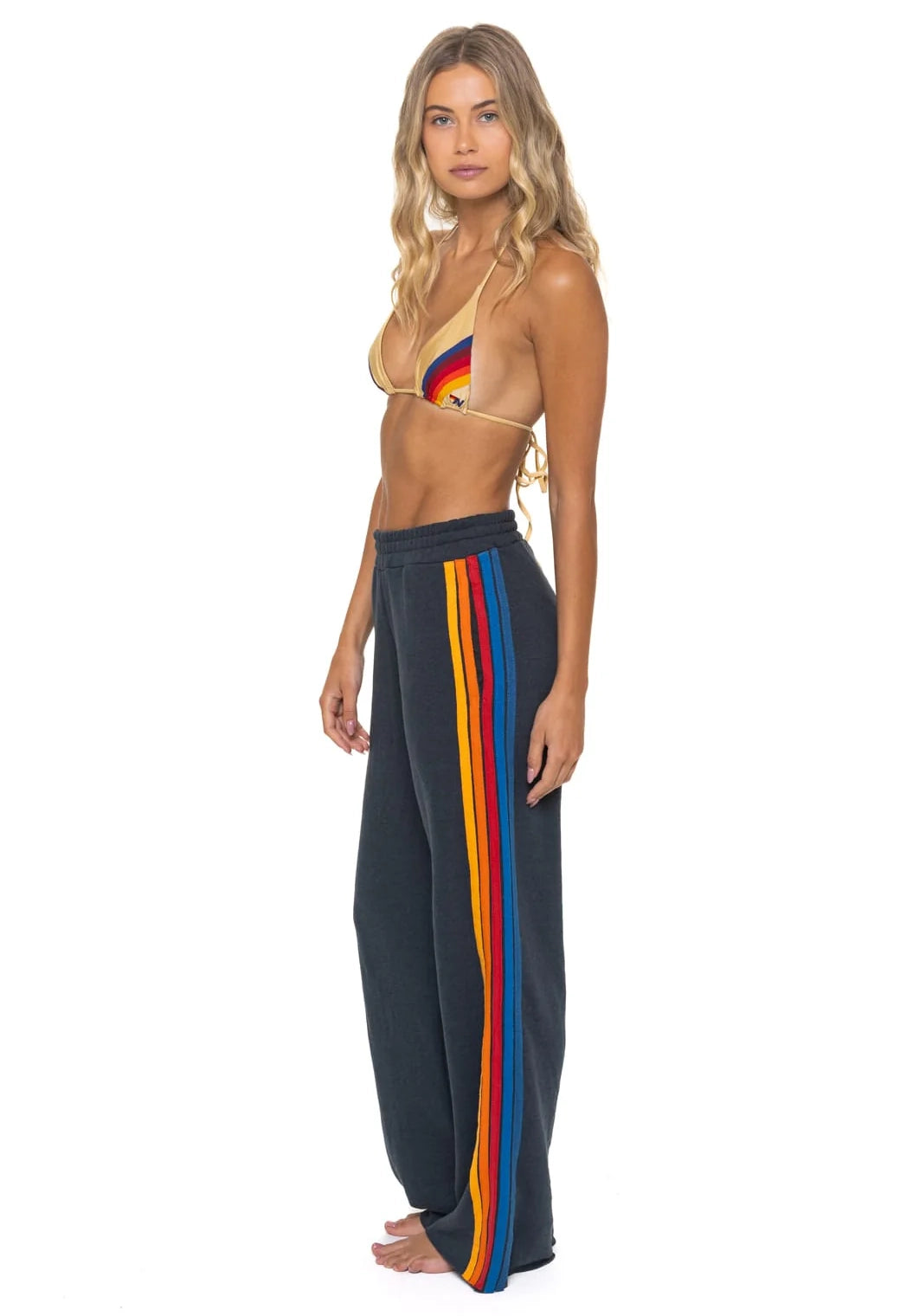 5 Stripe Wide Leg Sweatpants