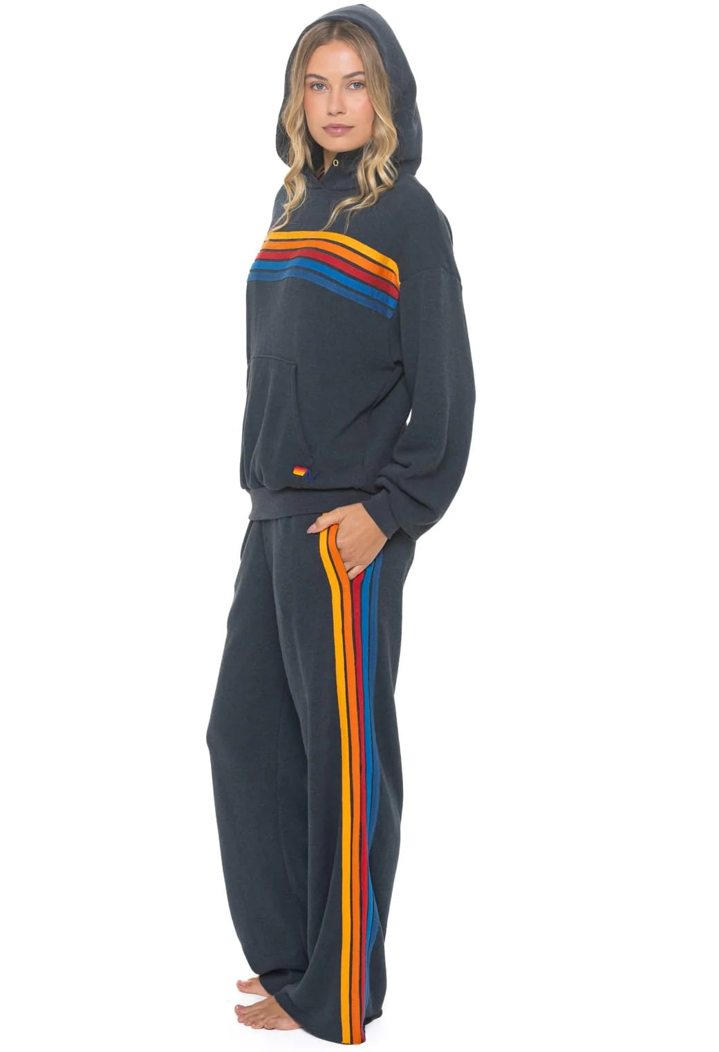 5 Stripe Wide Leg Sweatpants