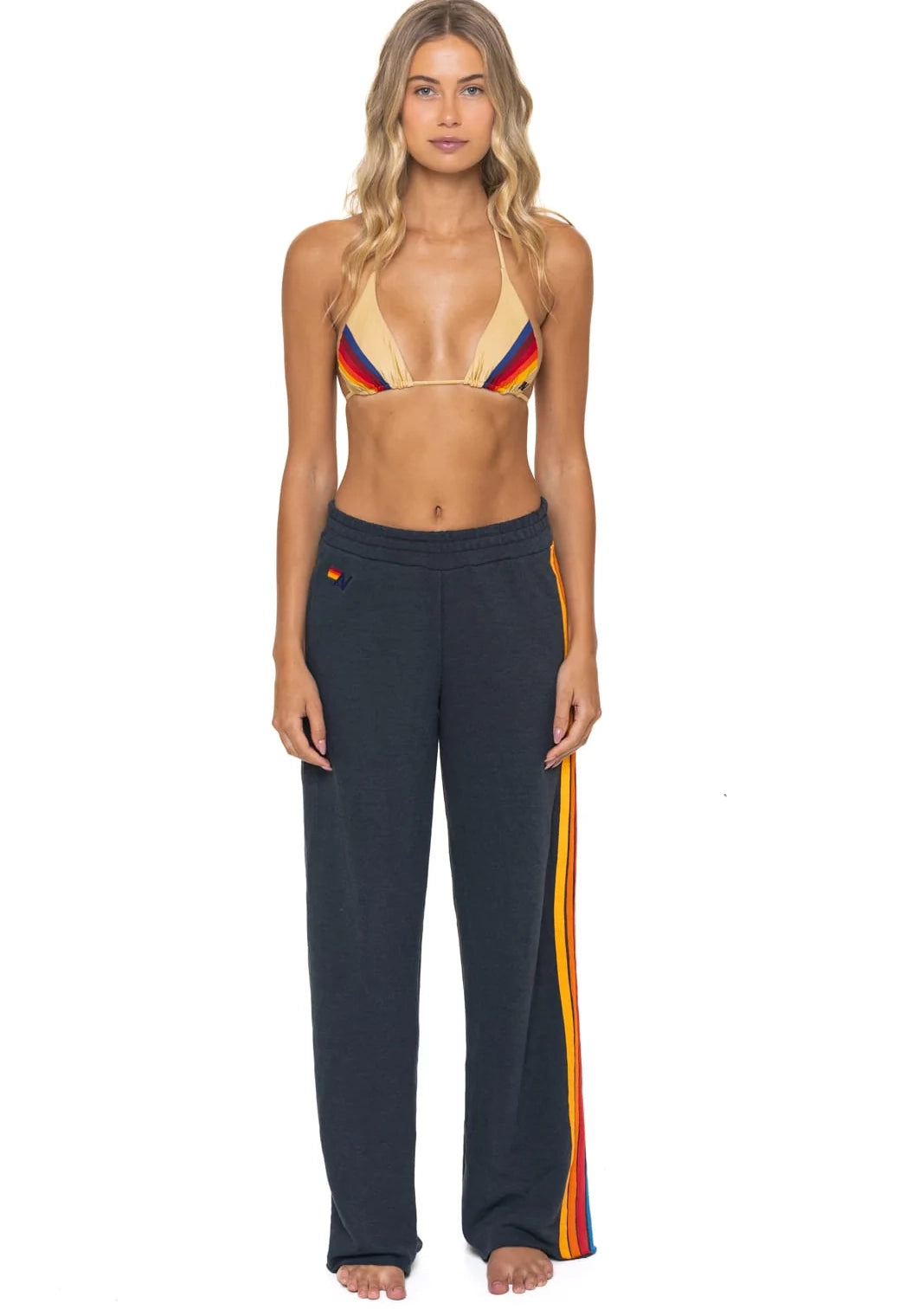 5 Stripe Wide Leg Sweatpants