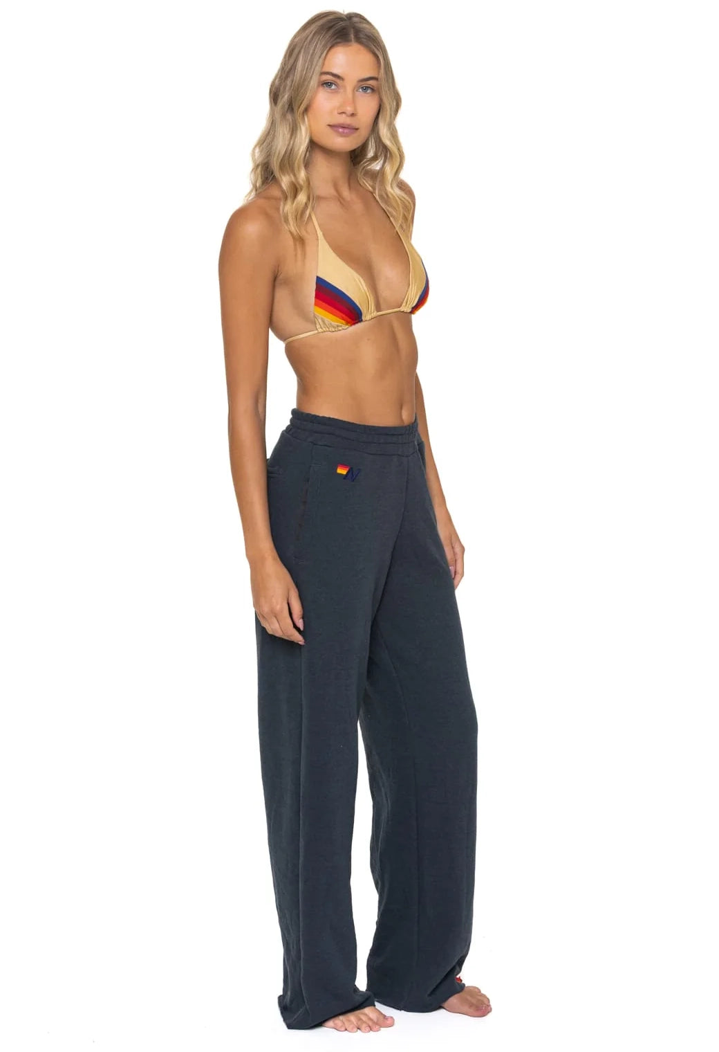 5 Stripe Wide Leg Sweatpants