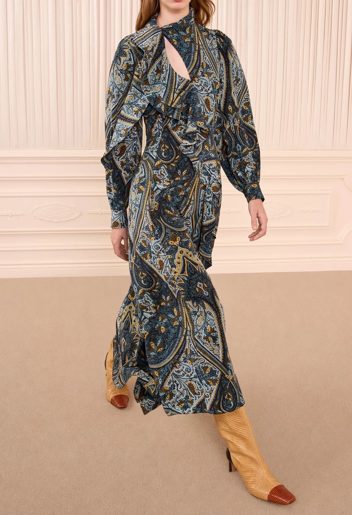 Sabrina Long Sleeve Silk Dress