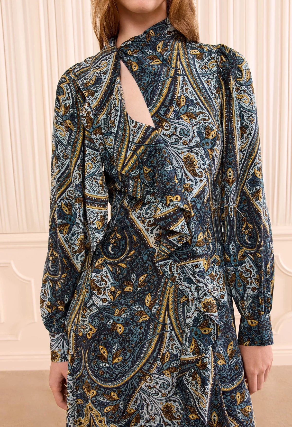 Sabrina Long Sleeve Silk Dress