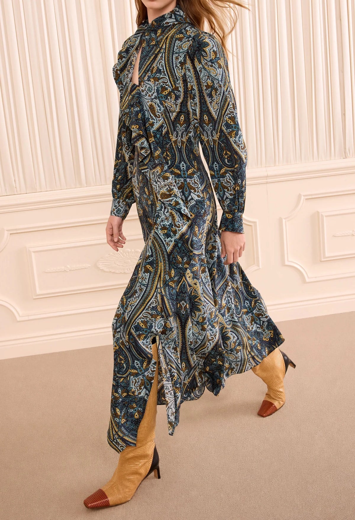 Sabrina Long Sleeve Silk Dress