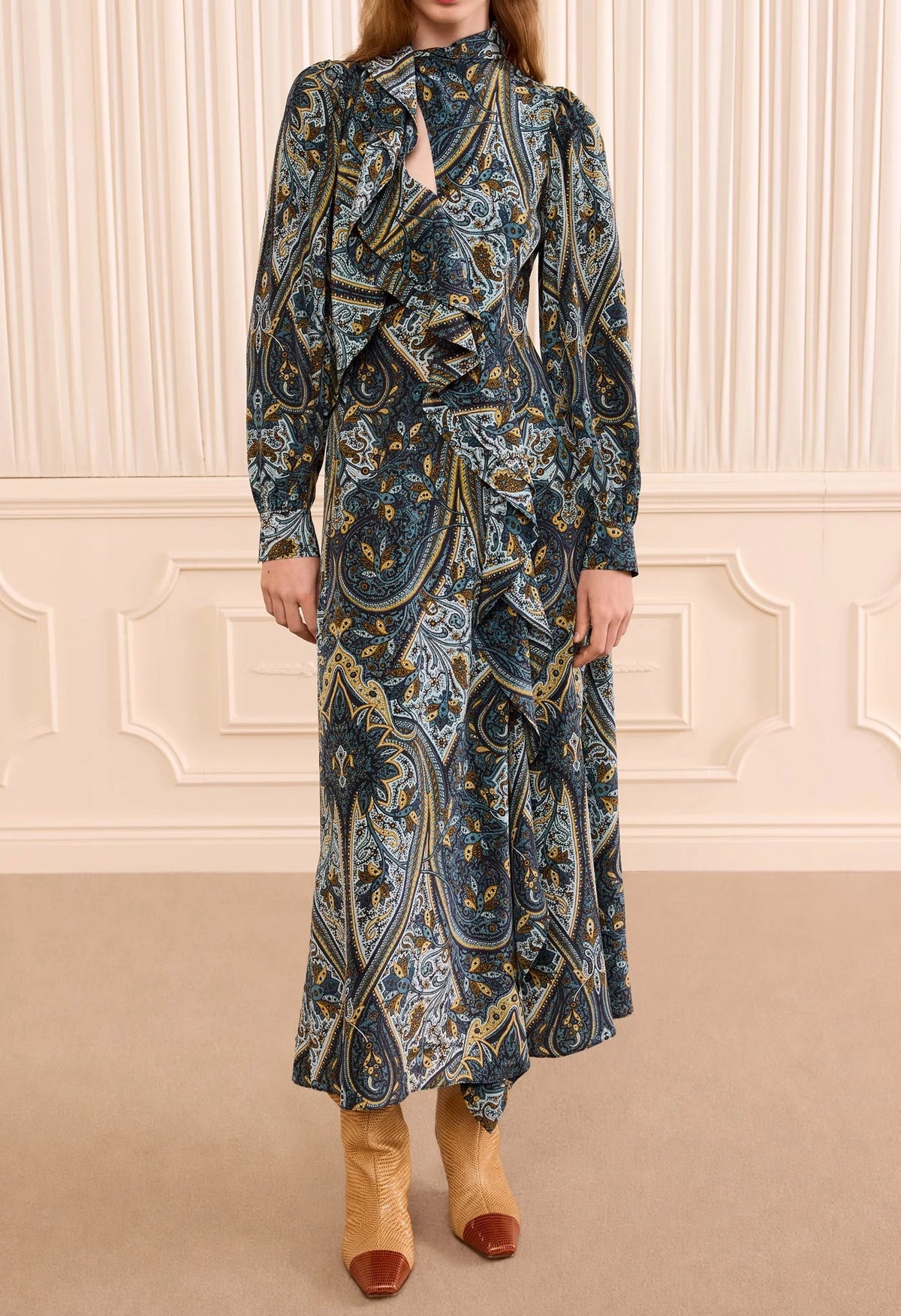 Sabrina Long Sleeve Silk Dress