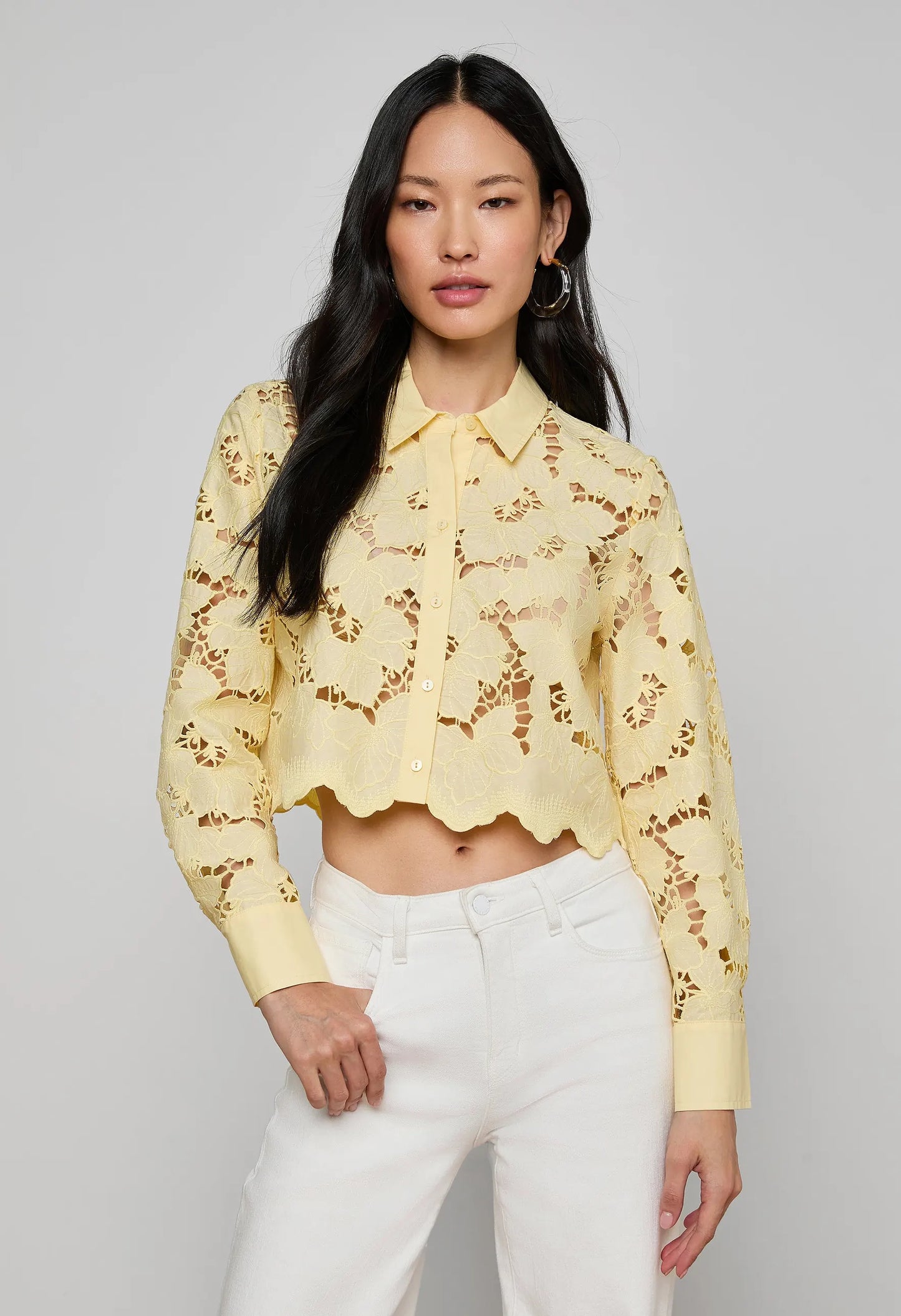Seychelle Cropped Eyelet Blouse