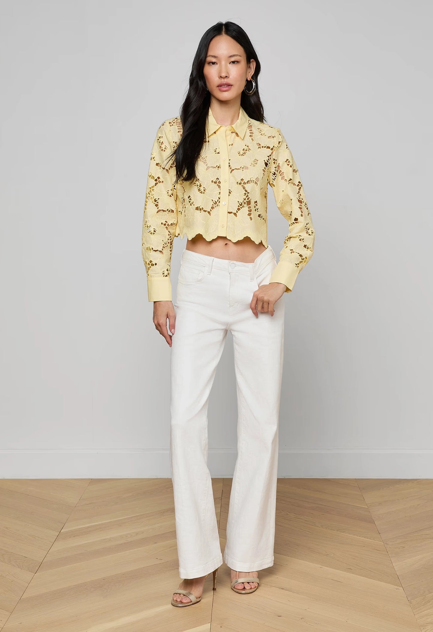 Seychelle Cropped Eyelet Blouse