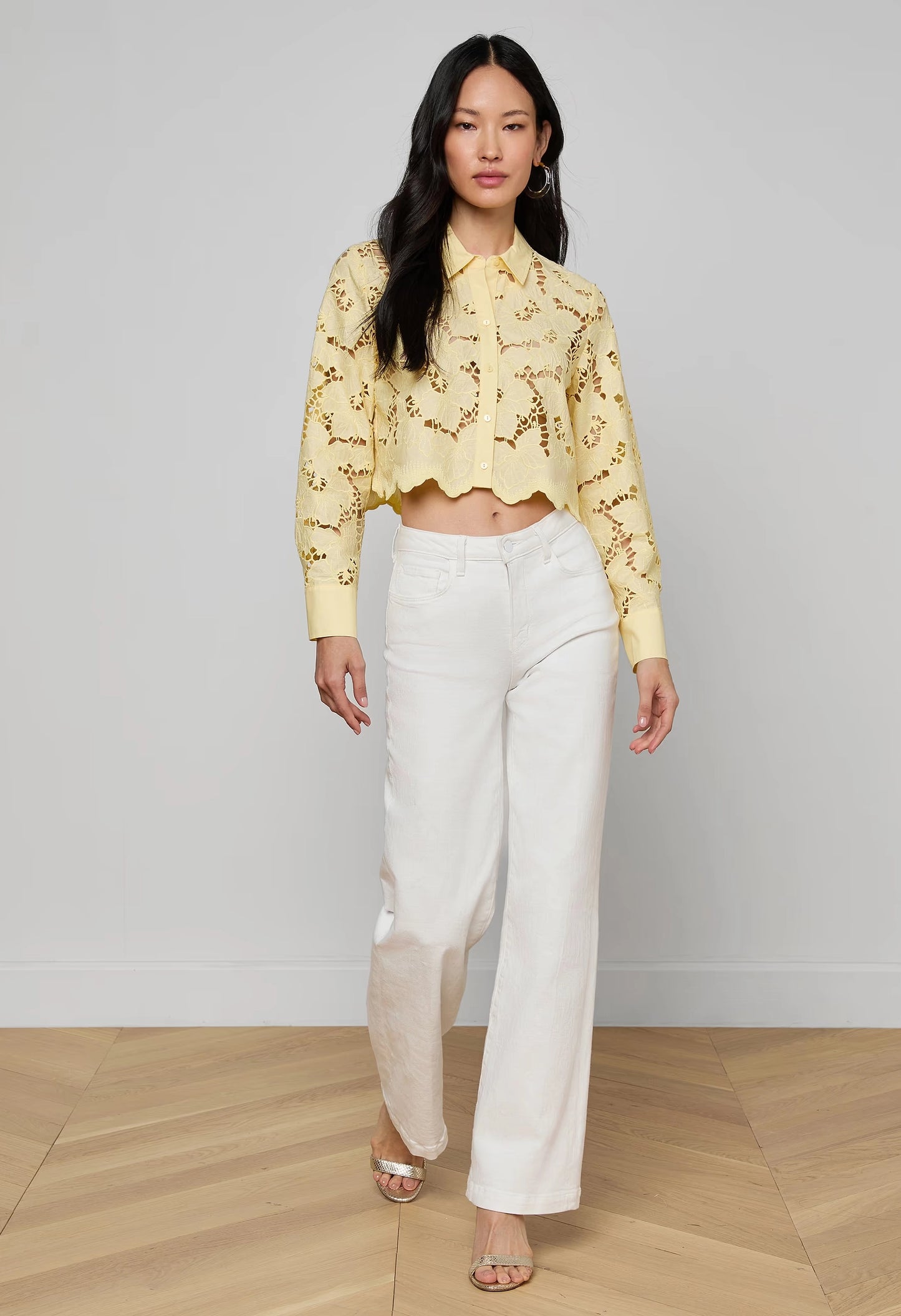 Seychelle Cropped Eyelet Blouse