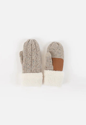Sherpa Lined Cable Mittens