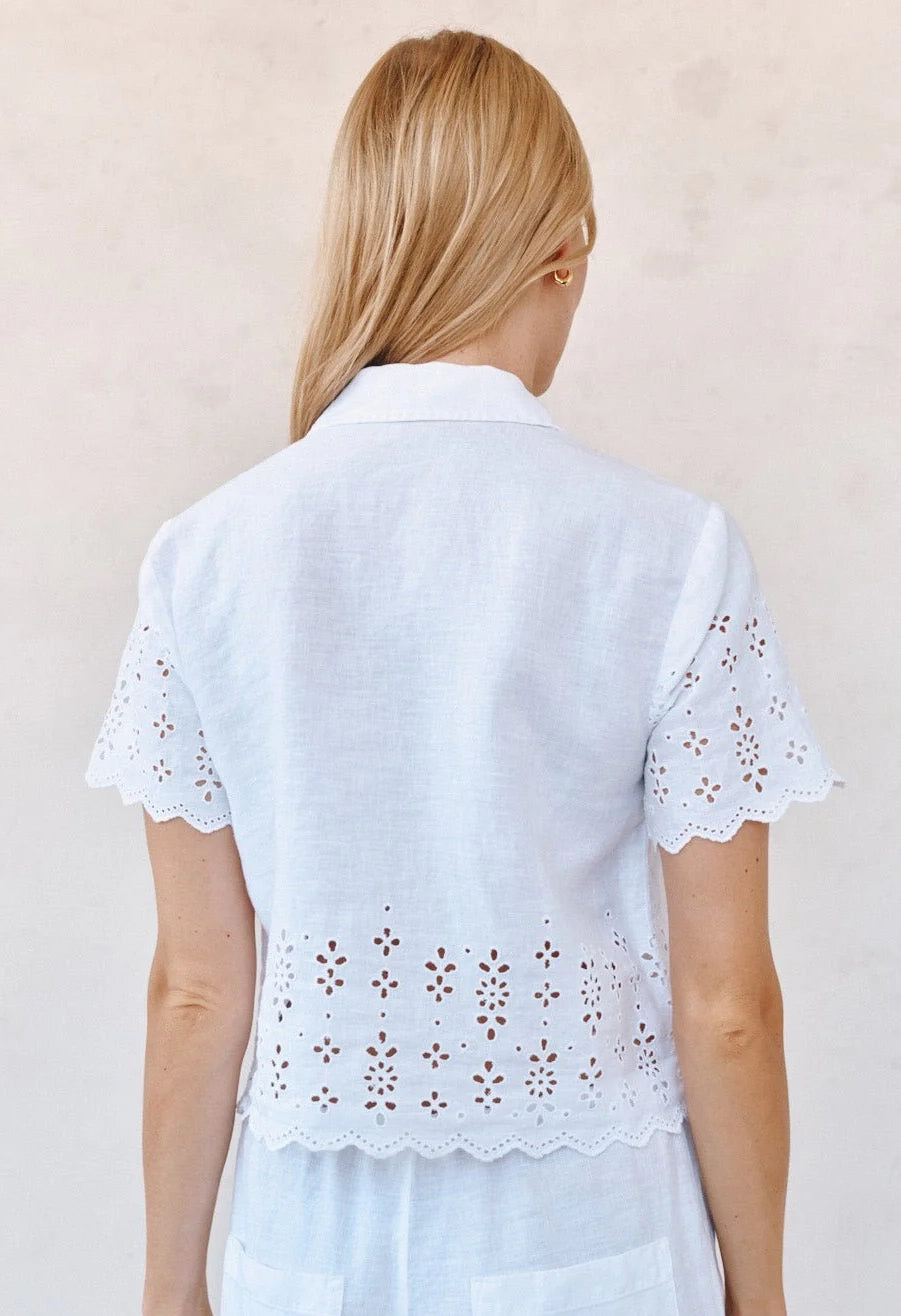 Short Sleeve Embroidered Button Down