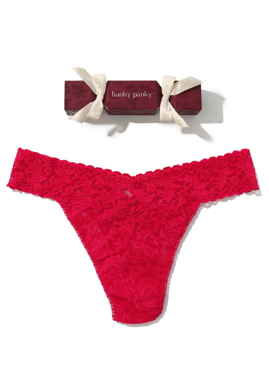 Signature Lace® Original Rise Thong Holiday Cracker Beet Juice Red