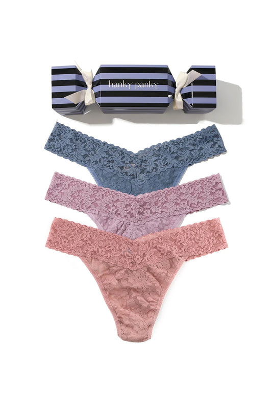 Signature Lace® Original Rise Thong Holiday 3 Pack Cracker