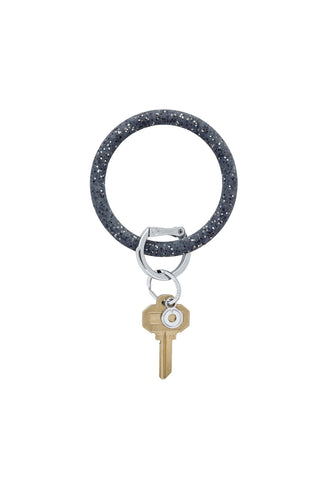 Silicone Big O® Key Ring in Back in Black Confetti