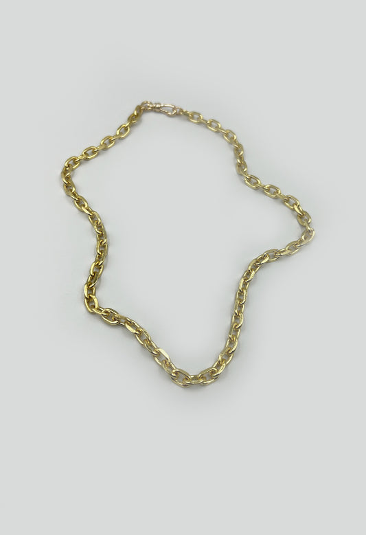 Small Gold Oval Link Chain Necklace