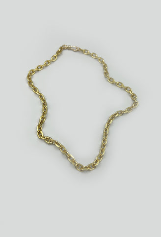 Small Gold Oval Link Chain Necklace