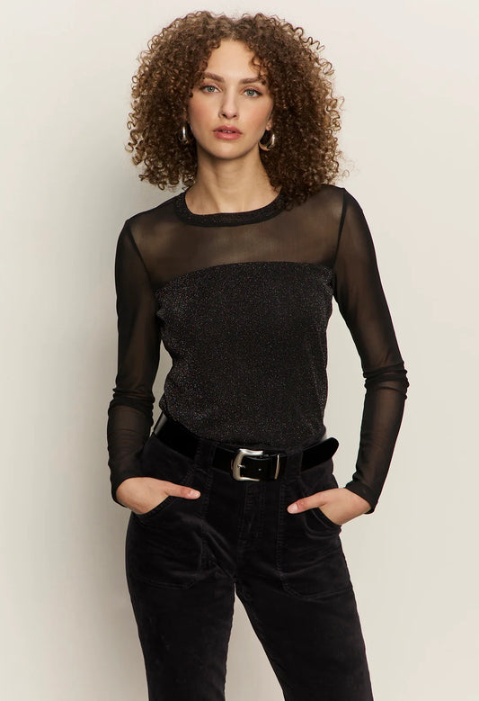 Sparkle Mesh Crew Tee